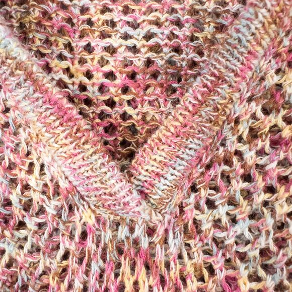 Christopher & Banks Open Knit Hooded Sweater Womens XL Cotton Beach Boho Rainbow - Picture 8 of 16